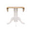 Table de salle à manger ronde naturelle brun et blanc avec abattant