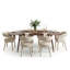 Ensemble de table de salle à manger extensible 95 "pour 6 personnes avec chaises rembourrées Donelson-130967634