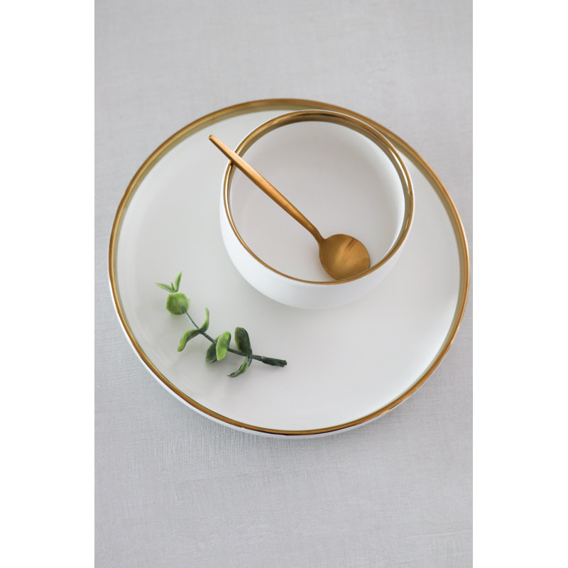 Bol blanc avec bordure dorée "The Luxury Collection" - petit 4,5 "(ensemble de 4)