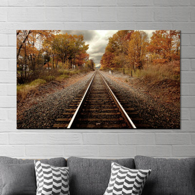 « automne rails », reproduction de photo sur verre