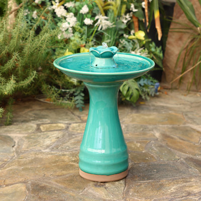 Fontaine pour bain d'oiseaux en céramique 22,1 po