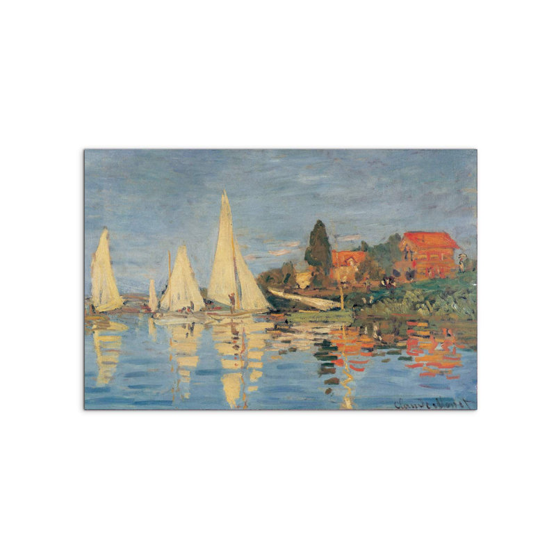 Regata at Argenteuil 53×80 cm MetalArt Materic Aluminum Satin Effect, Frameless Panel, Lightweight Ready to Hang