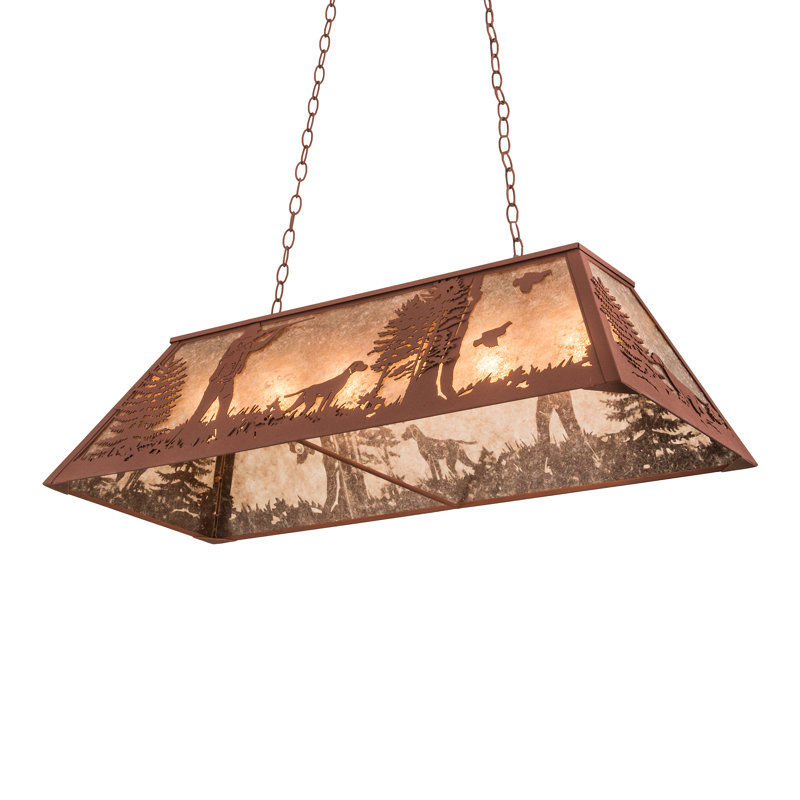Rustic Lodge 6 - Light Pendant, 12.5" - 44" H x 42" W x 17" D, Rust, Rust