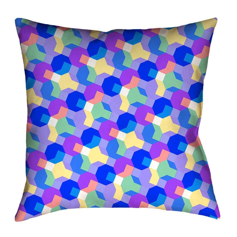 Housse de coussin Katelyn Elizabeth, 18 po x 18 po, Bleu / mauve, Polyester