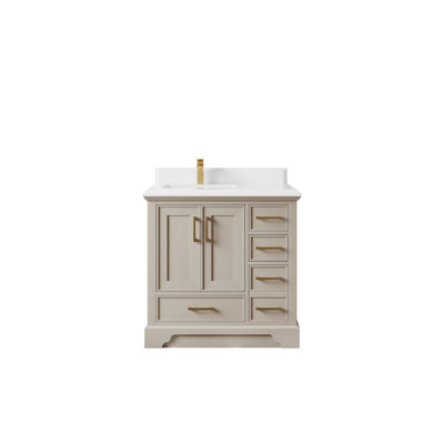 Degaglia 36'' Single Bathroom Vanity with Quartz Top