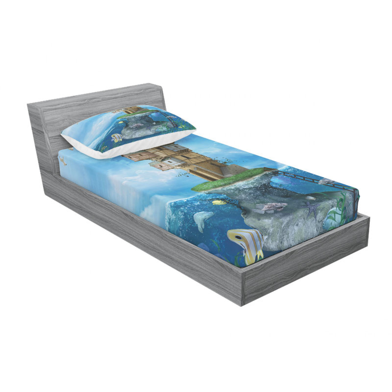 Ensemble de draps Fantasy Fisherman House, Ensemble de draps pour lit simple TG avec drap-hou