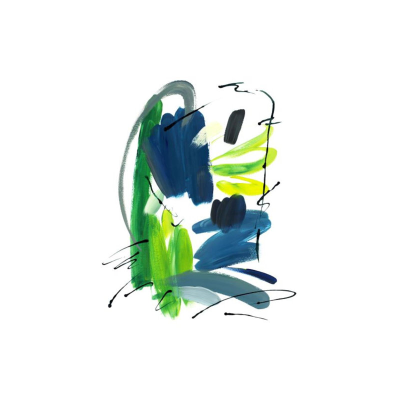 Blurred Lines I Painting by Barclay Butera, 32" H x 24" W, Glass Coat
