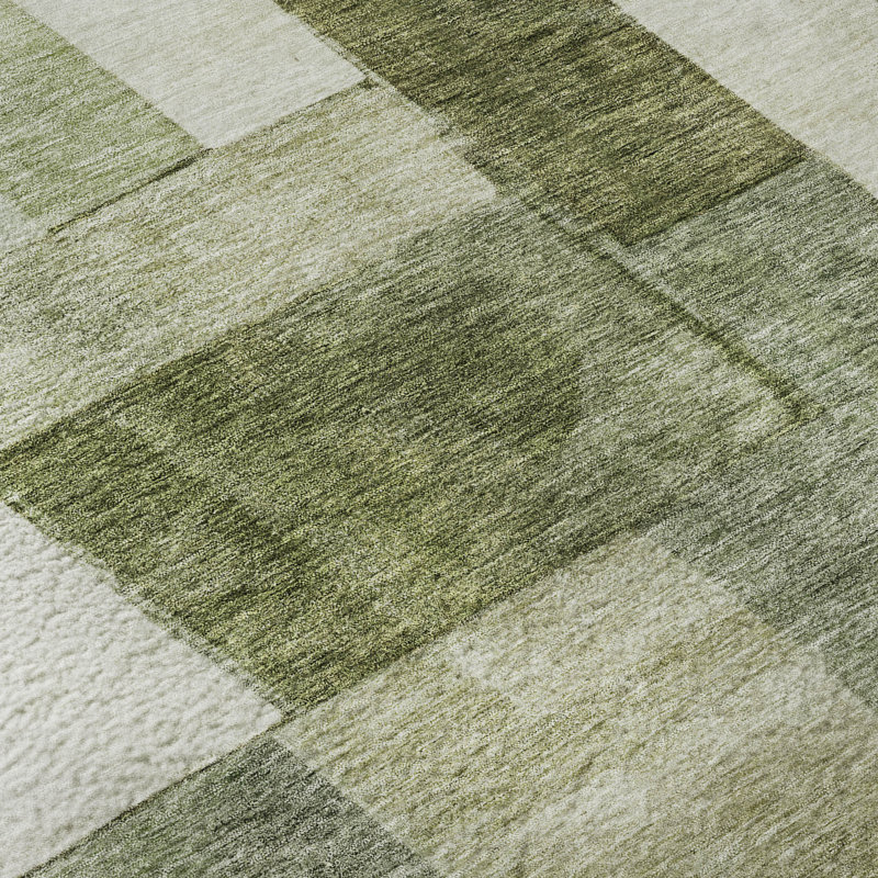 Premium Machine Washable Lyndhurst AMF1190 Squares Rug, Tapis de couloir 2 pi 3 po x 7 pi 6 po