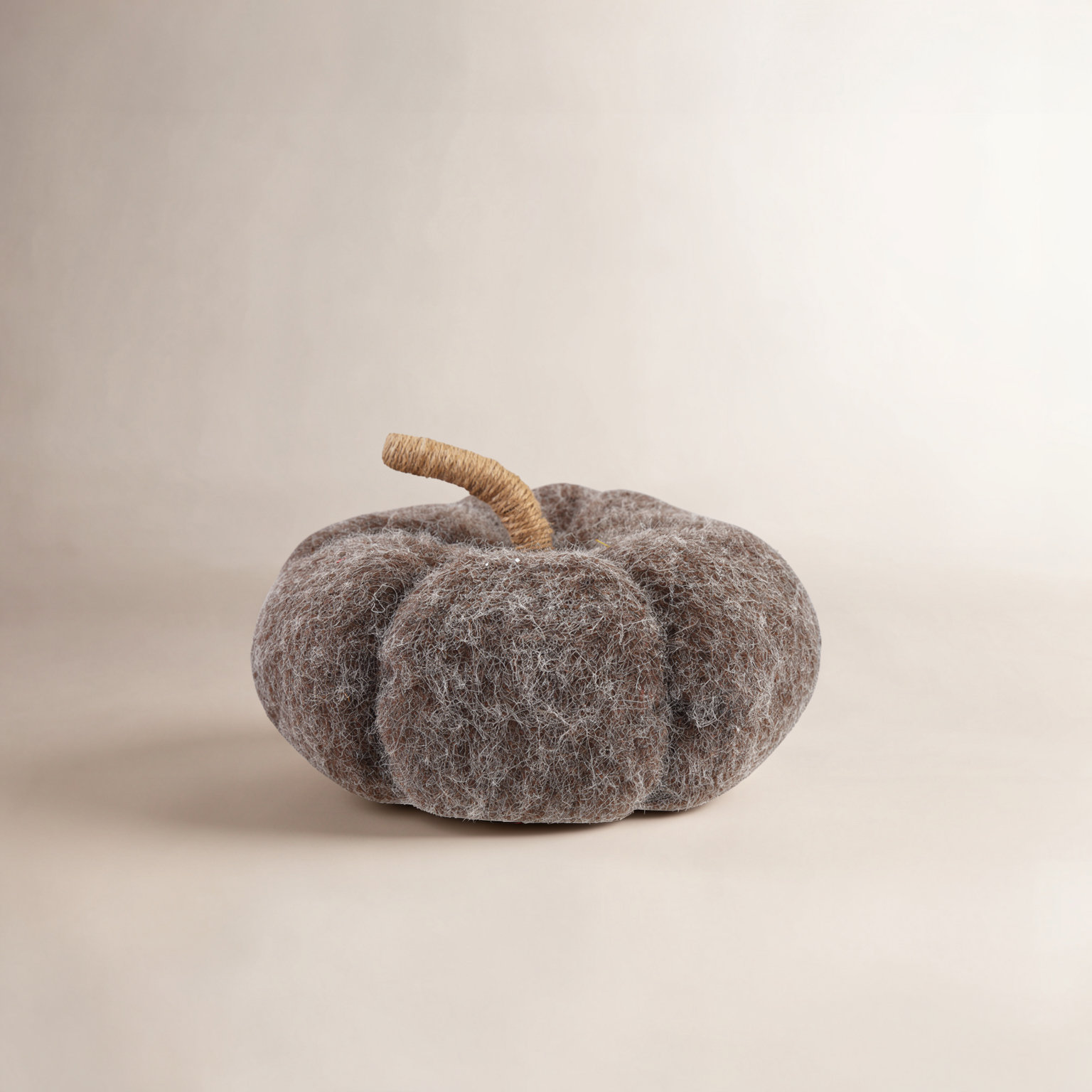 Felt Pumpkin With Jute Wrapped Stem