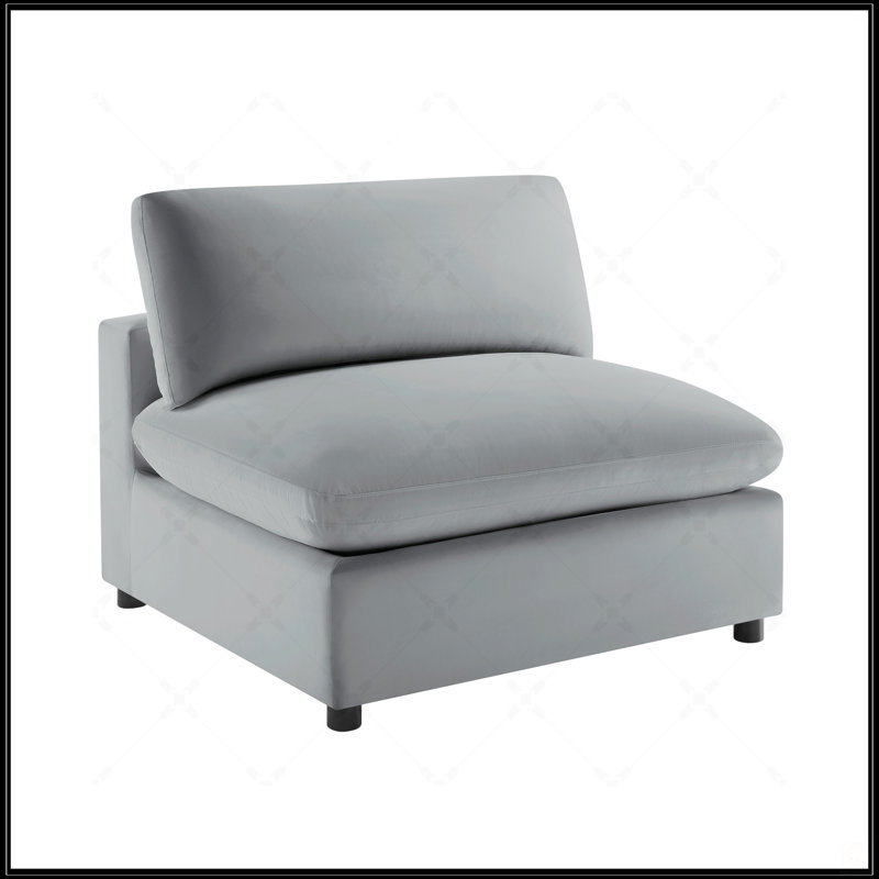 Fauteuil de chambre sans accoudoirs Caylie - gris anthracite, confort moderne avec tissu durable et coussins moelleux pour des espaces de vie élégants