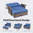 Outdoor PE Wicker Adjustable Reclining Daybed Patio Chair, 4-Position With Storage Ottoman With Cushions-312700897