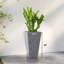 Ensemble de jardinières grises peu encombrantes, en PP durable avec finition en marbre moderne pour l'intérieur et l'extérieur