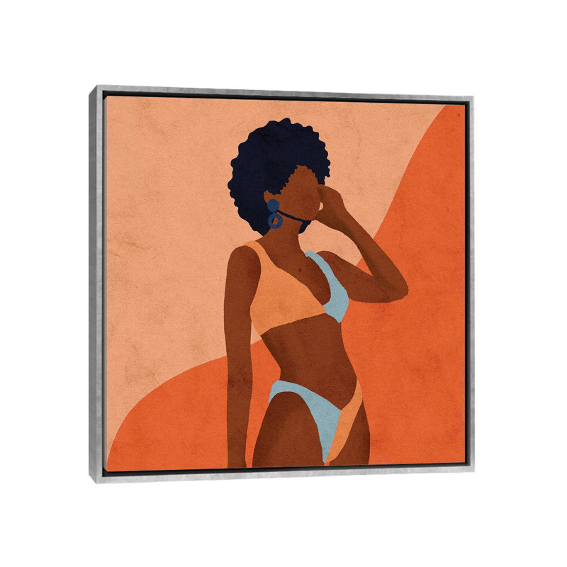 « Jaz » par Reyna Noriega-impression, Toile avec cadre argenté, H 26 po x l 26 po x P 1,5 po, Pas de tapis