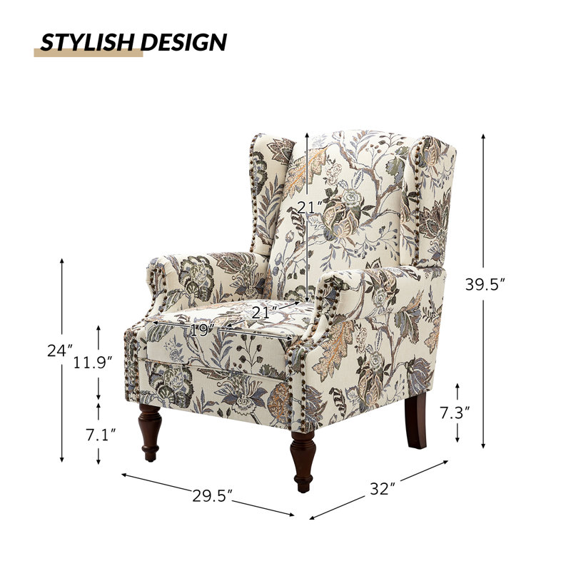 Upholstered Accent Chair, Green