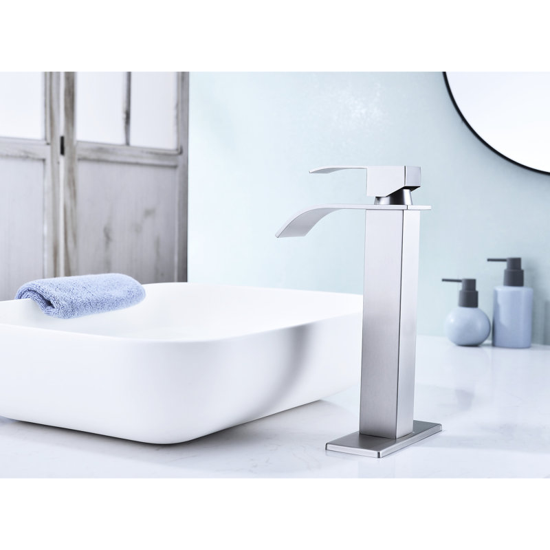 Robinet de lavabo de salle de bain en nickel brossé, acier inoxydable, poignée simple de meuble-lavabo en acier de qualité supérieure, finition élégante,