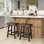 Tabouret en bois massif Sujin