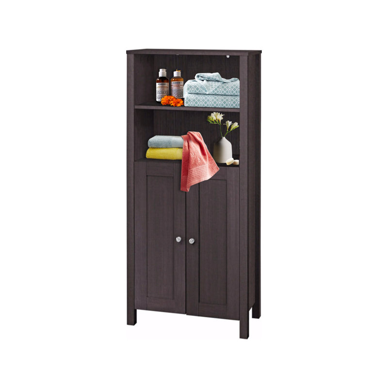 Elbert Freestanding Linen Cabinet, Espresso