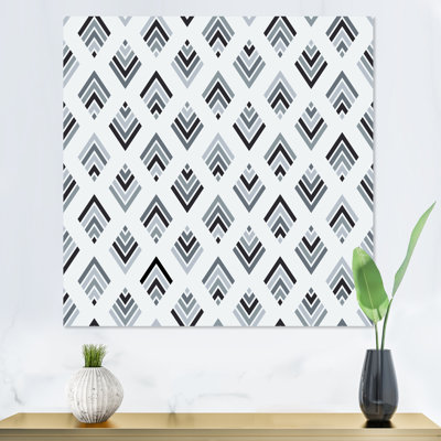 Gris et diamant noir géométrique - impression sur toile