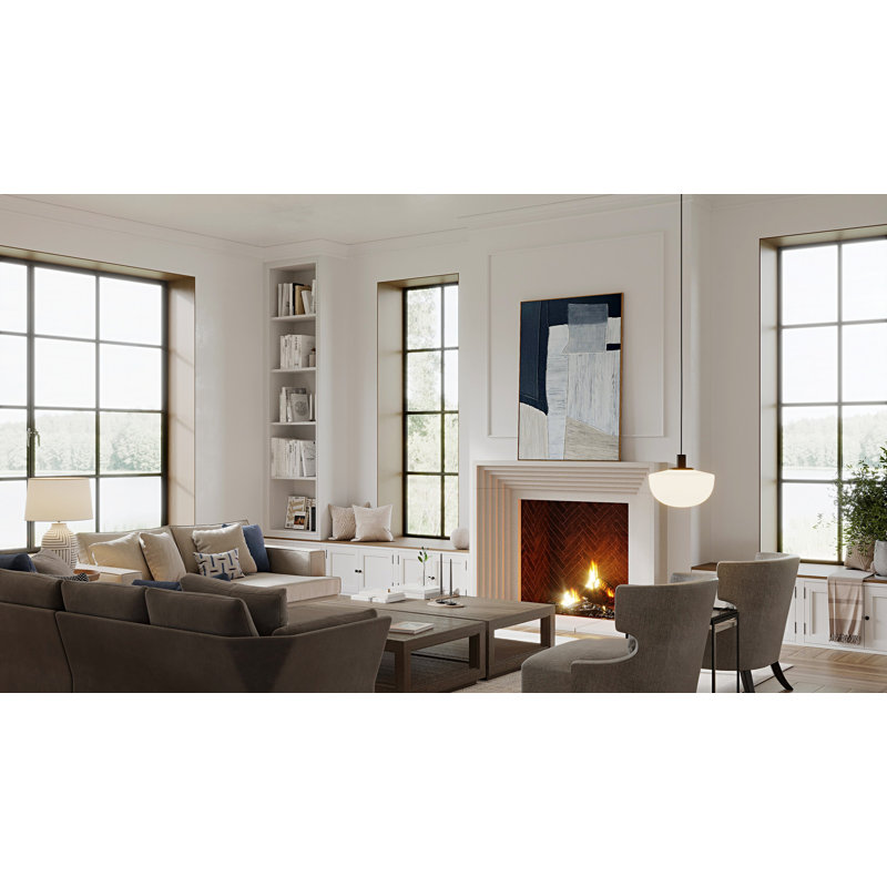 Deco Cast Stone Fireplace Surround, Natural, 10" x 72" x 54"