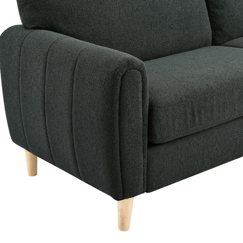 Dawn Channel Tufted Chair, Charcoal Boucle