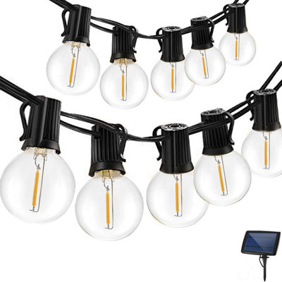 25Ft 25 + 2 LED G40 Outdoor Super Solar Power Patio String Lights