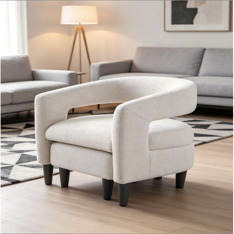 Fauteuil d'appoint courbé avec repose-pieds assorti, fauteuil de lecture compact en bois massif avec pieds fuselés pour le salon et la chambre à coucher