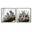 Minimalisme Frog Family Harmony - Ensemble de 2 collages carrés grenouilles et crapauds-1192177019-1192177012