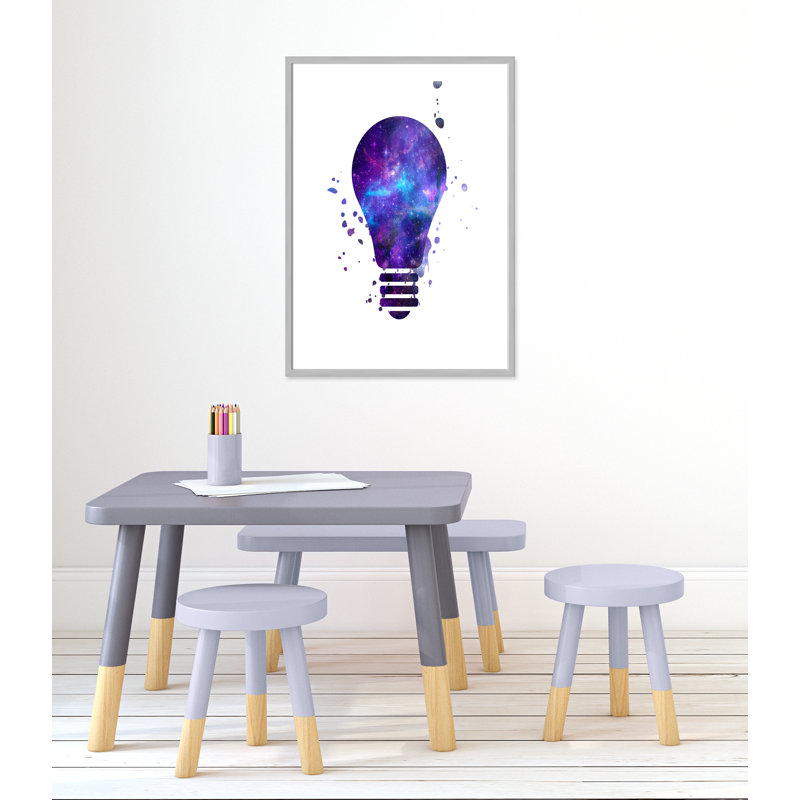 Décoration murale pour enfants light vagues, H 35,5 po x l 25,5 po x P 1,19 po, Encadré de boîte argent