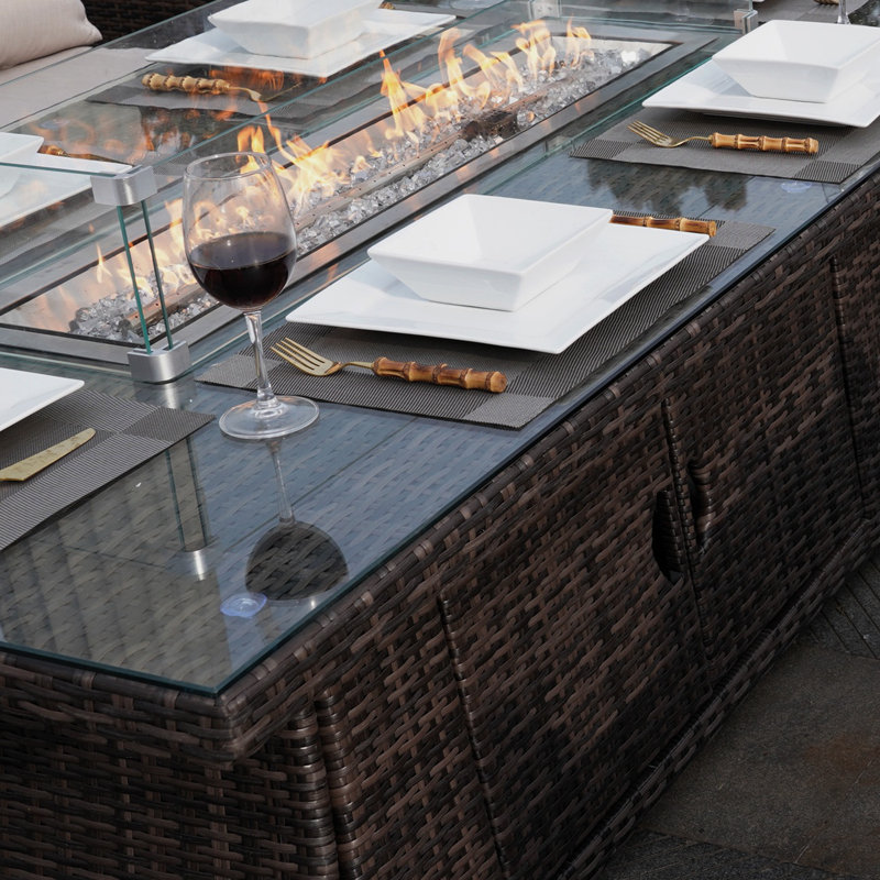 Onfleek Rectangle Aluminium Propane Smokeless Fire Pit Table