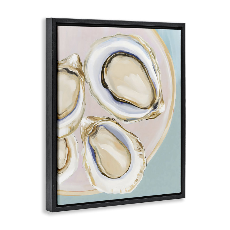 Plaque de cadre flottant Oysters, design par The Prints Vibe, 21 x 17, Cadre flottant noir de jais
