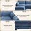 Canapé d'angle modulaire en L en chenille bleu marine avec repose-pieds amovible surdimensionné et canapé profond-132143600