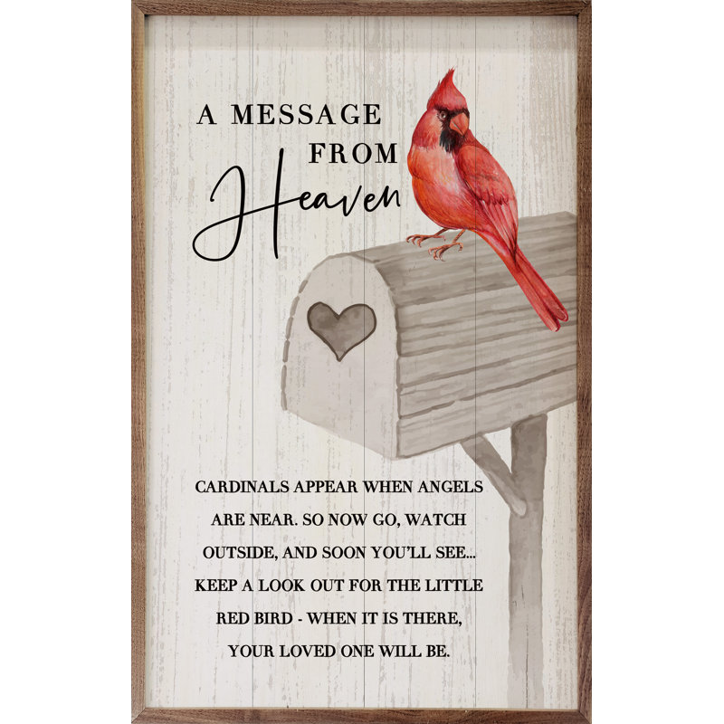 A Message From Heaven Cardinal Mailbox Whitewash, 16" H x 10" W