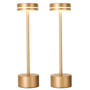 Paquet de 2: lampe de table sans fil, lampe de table de chevet pour chambre à coucher, lampe de bureau à DEL portative à piles 5000Mah, lampe tactile à intensité variable 3 voies USB C pour le salon, le bureau, la salle à manger (Ensemble de 2)