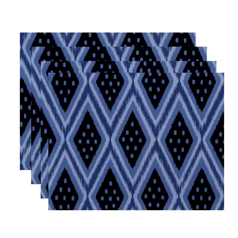 Ensemble de napperons 4 pièces Alfreda, Bleu / bleu marine