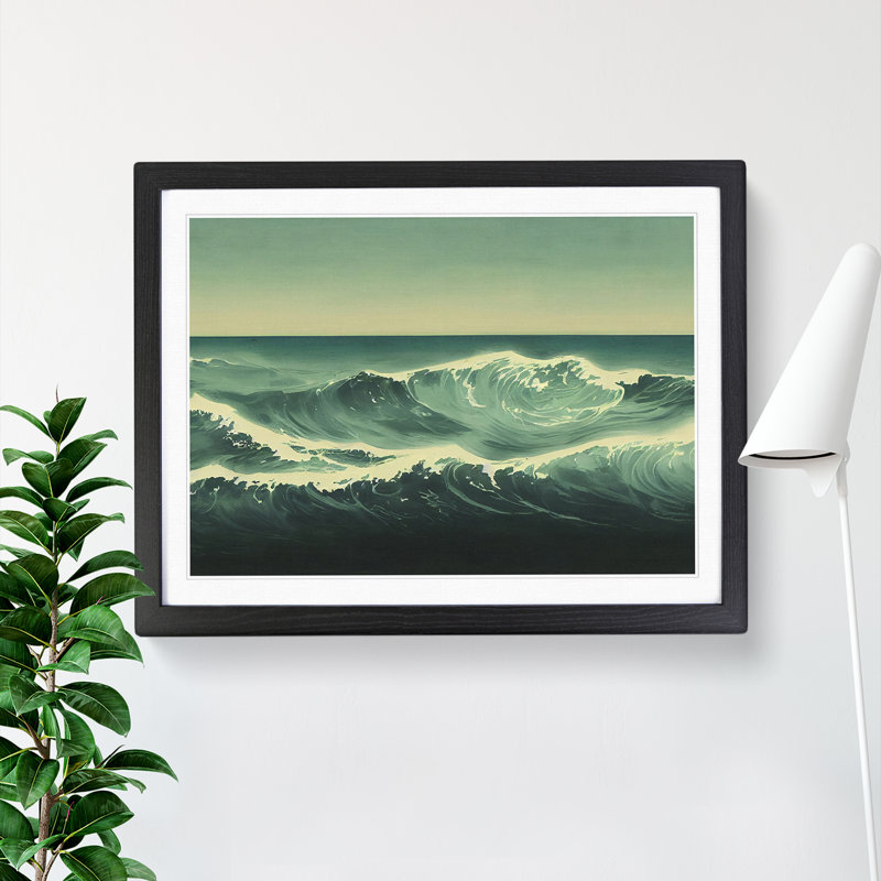 XH1022-6321X Movement Of The Ocean Vol.4 - Single Picture Frame Print, Black , 34cm H x 46cm W x 2cm D