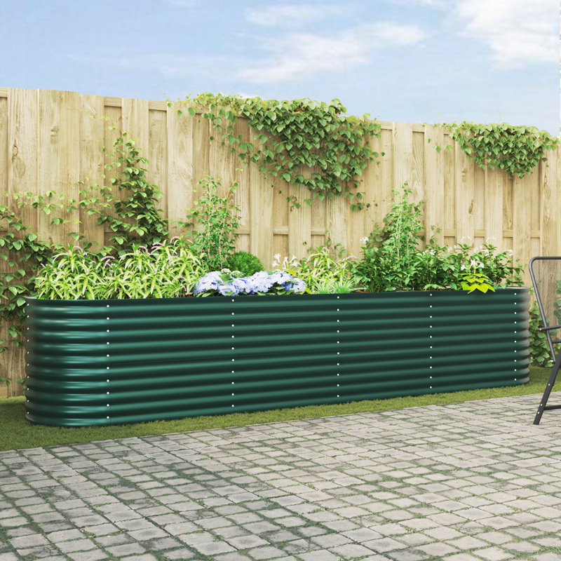 Raised Garden Bed, 81cm H x 400cm W x 80cm D, Green