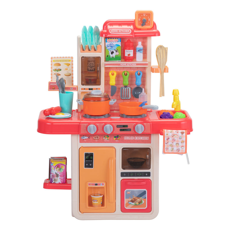 Pretend Little Kitchen Cooking Kid Kitchen Set, Pink