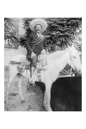 « pancho villa », reproduction de photo, H 66 po x l 44 po