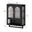 Armoire murale avec portes cannelées en verre, tablette réglable et porte-serviettes pour la salle de bain et la cuisine-1583331045