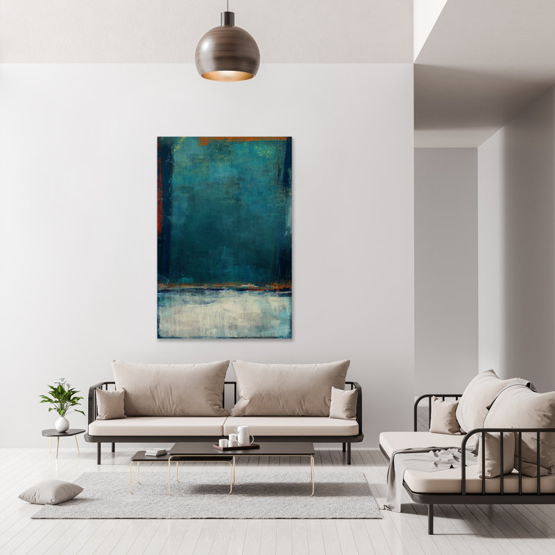 Azure View Painting by Mari Urasawa, 70" H x 47" W x 1.5" D, Knife Gel