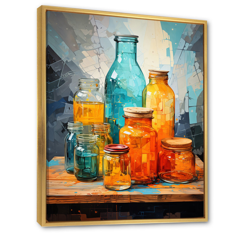 Ferdina Food Condiments An Abstract, H 40 po x l 30 po x P 1,5 po, Cadre flottant doré