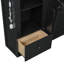 Grand lit plateforme escamotable grand format avec tablette, armoires latérales, tiroirs et DEL, noir (ancien SKU: N7090002226B)