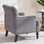 Fauteuil club capitonné de style Mid-Century moderne avec coussin et revêtement en lin