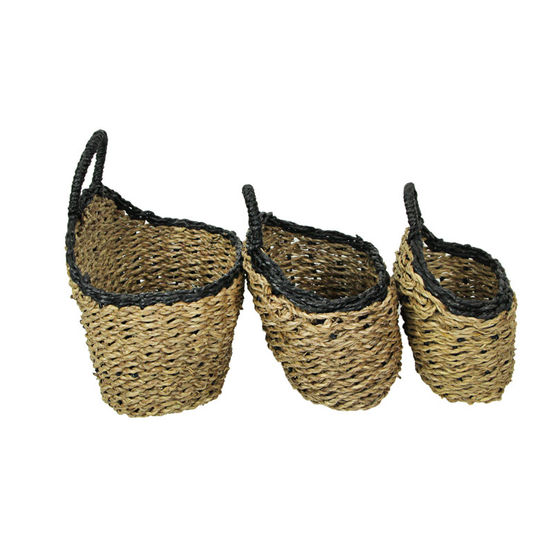 Ensemble de 3 paniers en jonc de mer