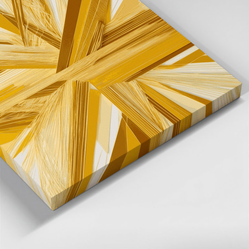 «Geometric Abstraction 22», art mural sur toile beige, H 12 po x l 18 po