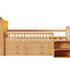 Lit mezzanine simple avec éclairage à DEL et espace de rangement pour tiroirs fonctionnels naturels-397766112