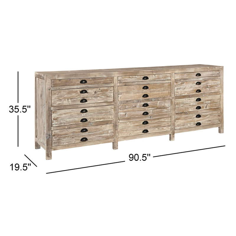 Apothecary 12 - Drawer Solid Wood Dresser