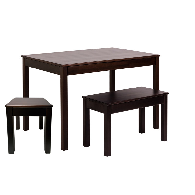 Saayan Solid Wood Accent Stool, Dark walnut