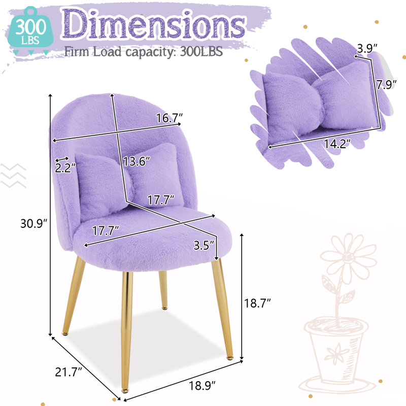 Fauteuil de maquillage l 21,26 po, Mauve