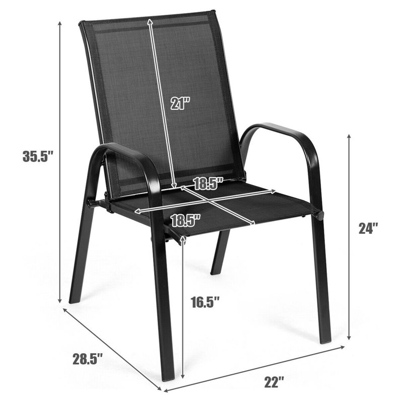 Ensemble de 2 chaises de patio Red Barrel Studio® avec jardin en acier